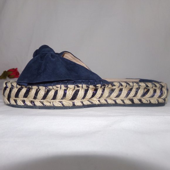 NWOT J/Slides Ritsy Espadrille Slide Sandal Navy Suede Women's Size 6.5 - Picture 2 of 4